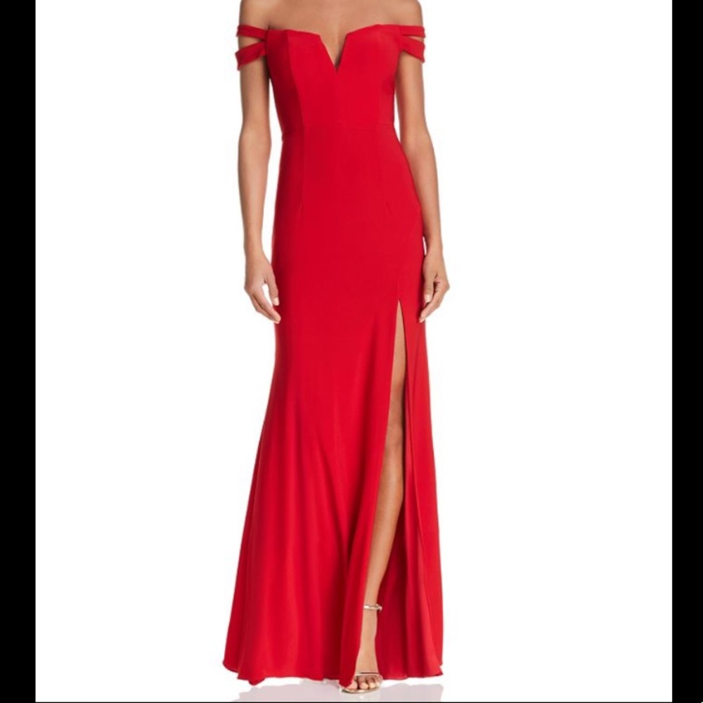 NWT AQUA Off the Shoulder Gown